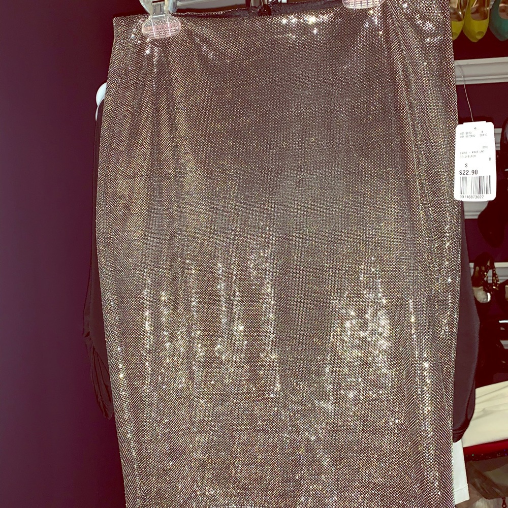 Metallic Gold pencil skirt